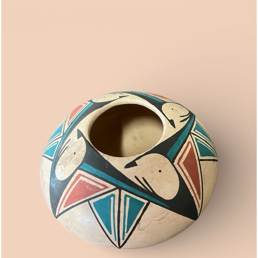 Mata Ortiz Pottery Seed Pot Silvia Rodriguez Mixed Clay Paquime Traditional Art - Picture 8 of 11